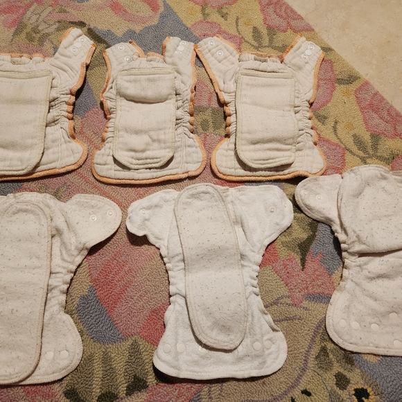 6 newborn organic cotton cloth diapers - Picture 2 of 3